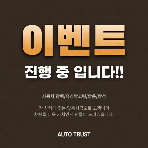 차를 살 때마다 코팅을 딜러에서 받을지 따로 업체를 찾아갈지 고민이 됩니다.